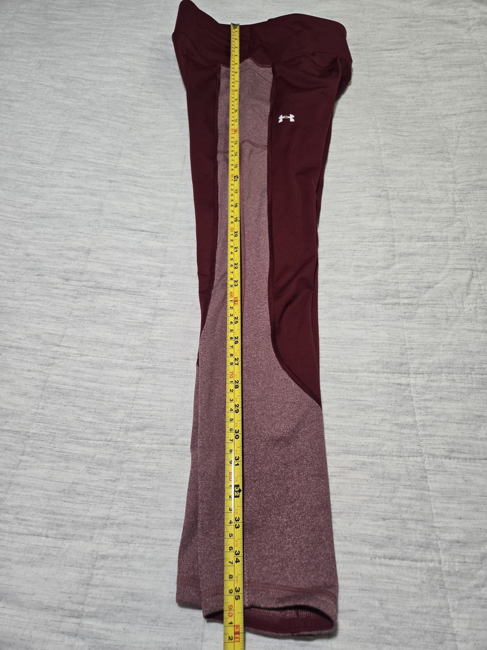 Under Armour Womens Burgundy and Heathered Maroon Leggings - Picture 7 of 9